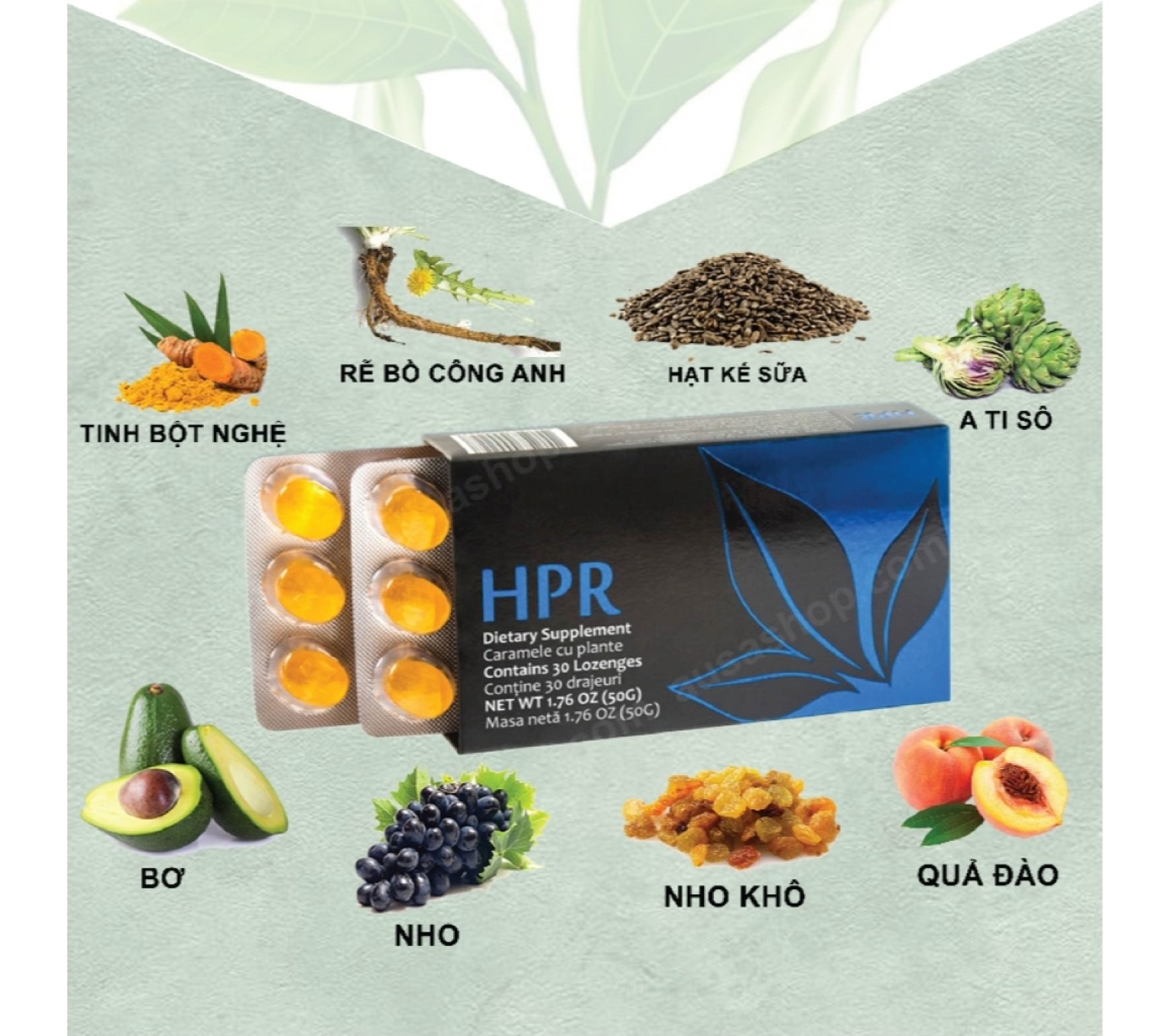 Kẹo Ngậm HPR Hương Vị Đào – Thải Độc Gan APLGO