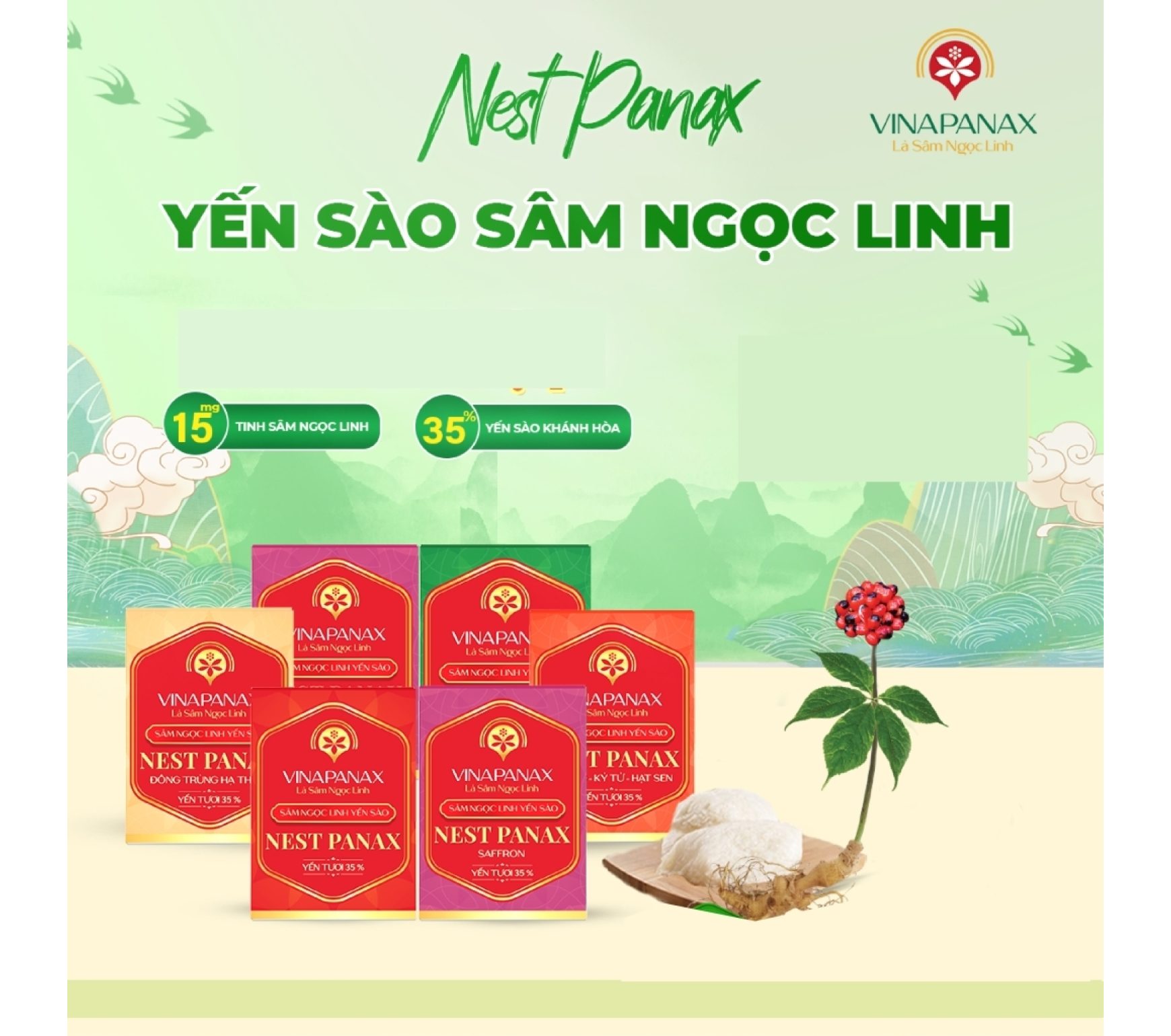 Yến Sào Sâm Ngọc Linh Nest Panax (1 lọ x 70ml )